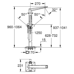 Grohe Allure Brilliant Krom Yerden Küvet Bataryası görsel 2