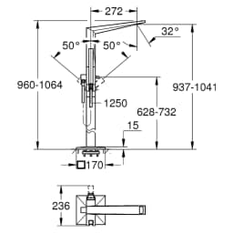 Grohe Allure Brilliant Private Collection Krom Yerden Küvet Bataryası görsel 2
