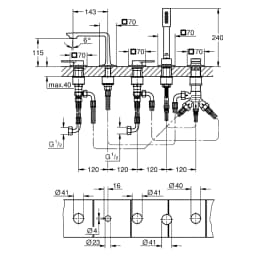 Grohe Allure New Altın Fırçalanmış Küvet Bataryası görsel 2