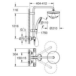 Grohe Tempesta System 210 Krom Duş Sistemi görsel 2