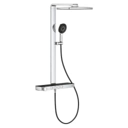 Grohe Rainshower Aqua Pure Krom Siyah Duvardan Duş Sistemi görsel 1
