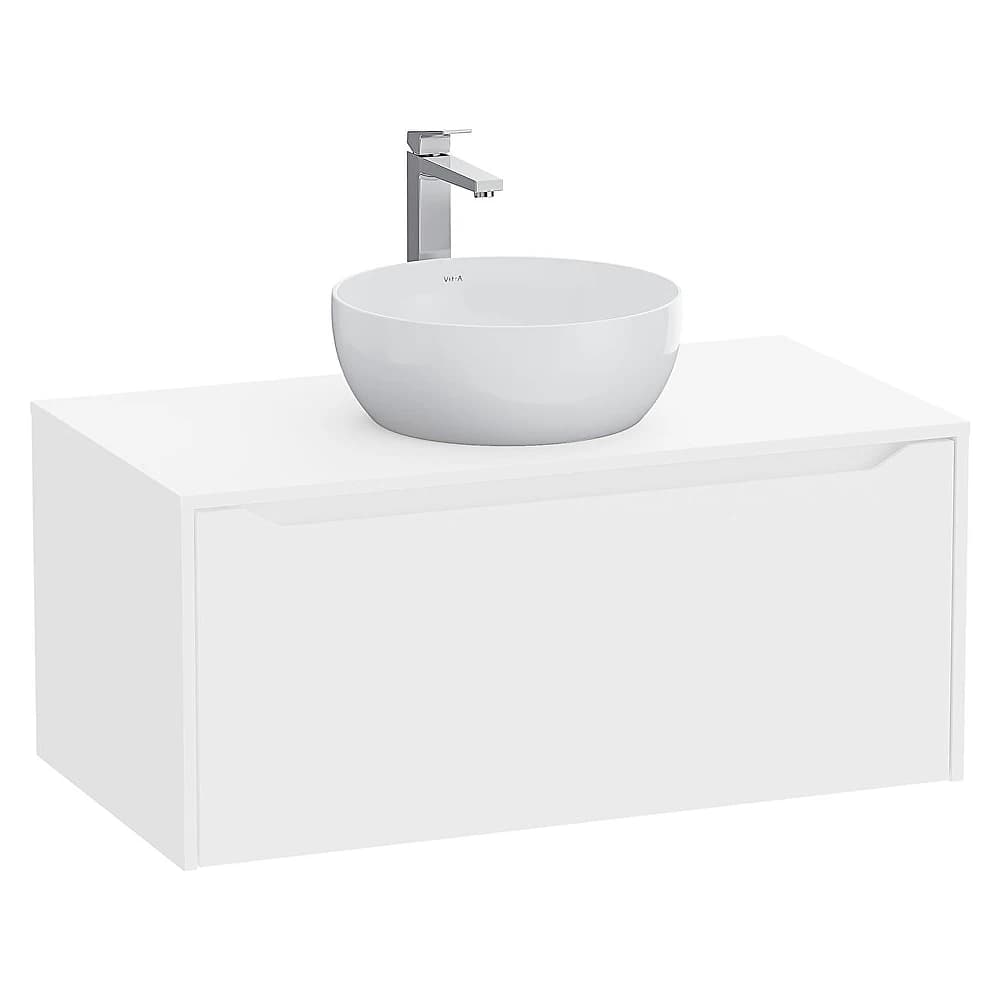 Vitra Integra Square 100 Cm Mat Beyaz Lavabosuz Çanak Lavabo Uyumlu Dolap
