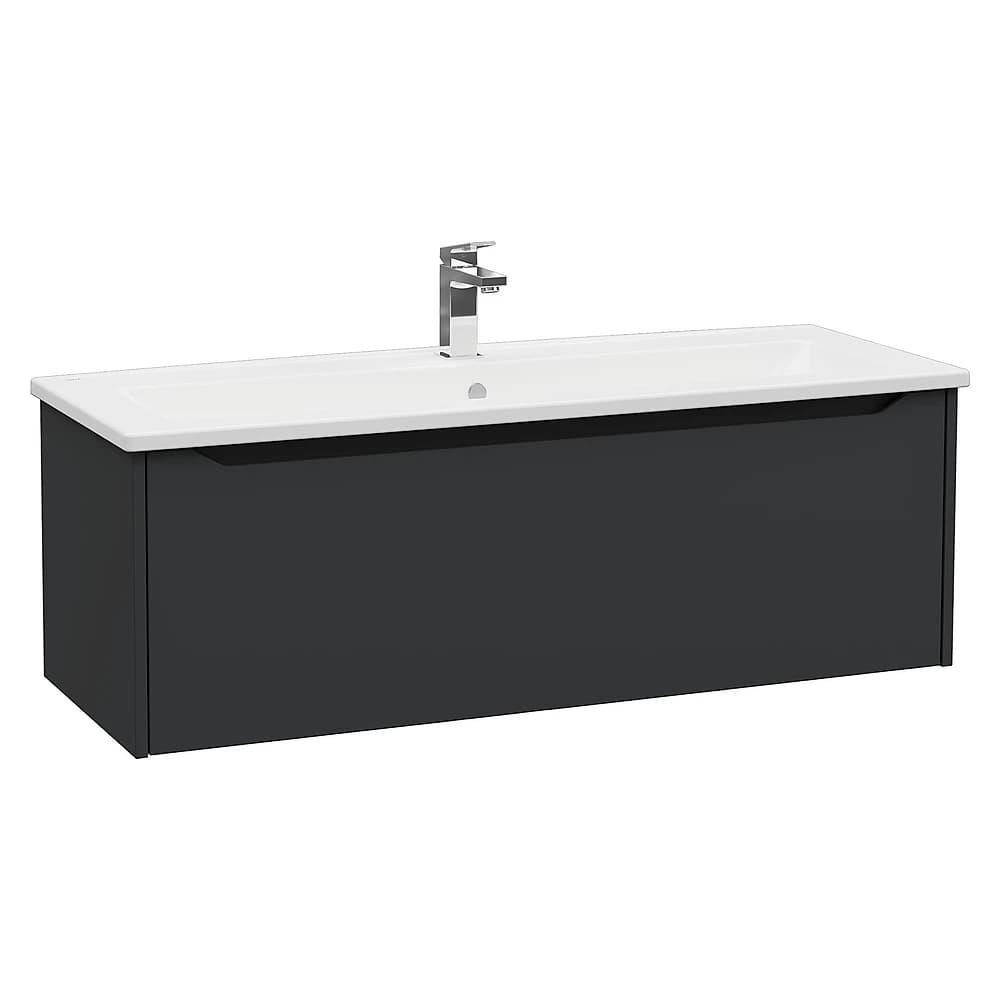 Vitra Integra Square 120 Cm Mat Grafit Tek Çekmeceli Lavabo Dolabı