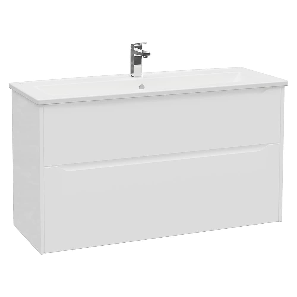 Vitra Integra Square 120 Cm Mat Beyaz İki Çekmeceli Lavabo Dolabı