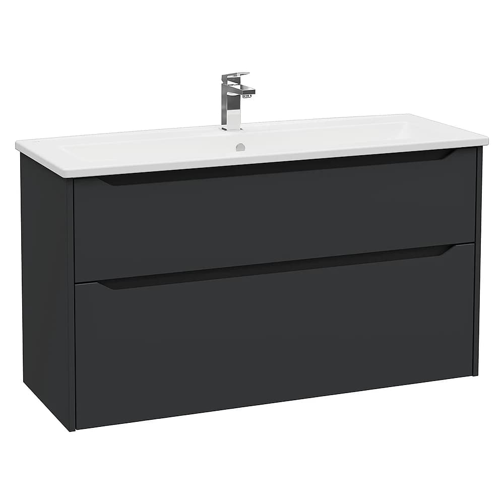 Vitra Integra Square 120 Cm Mat Grafit İki Çekmeceli Lavabo Dolabı
