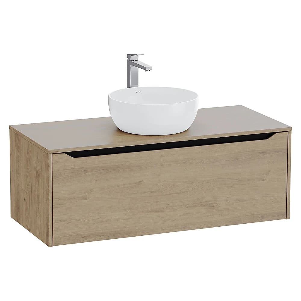 Vitra Integra Square 120 Cm Altın Meşe Lavabosuz Çanak Lavabo Uyumlu Dolap