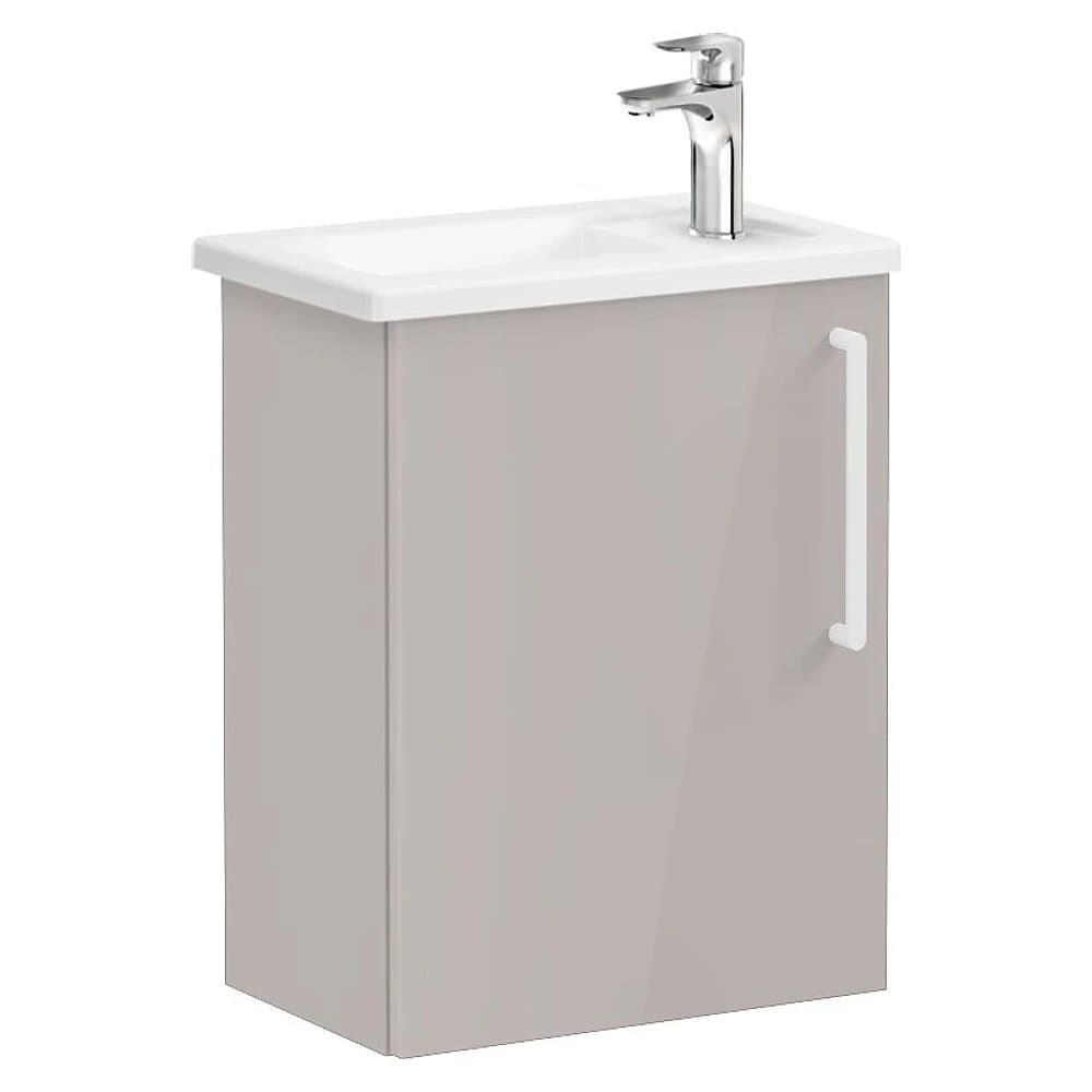 Vitra Root Flat 45 Cm Parlak Sahra Beji Dar Tek Kapaklı Sol Lavabo Dolabı