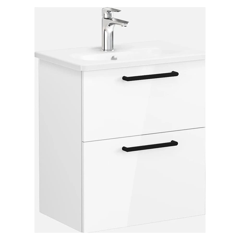 Vitra Root Flat 60 Cm Parlak Beyaz İki Çekmeceli Yuvarlak Lavabolu Lavabo Dolabı