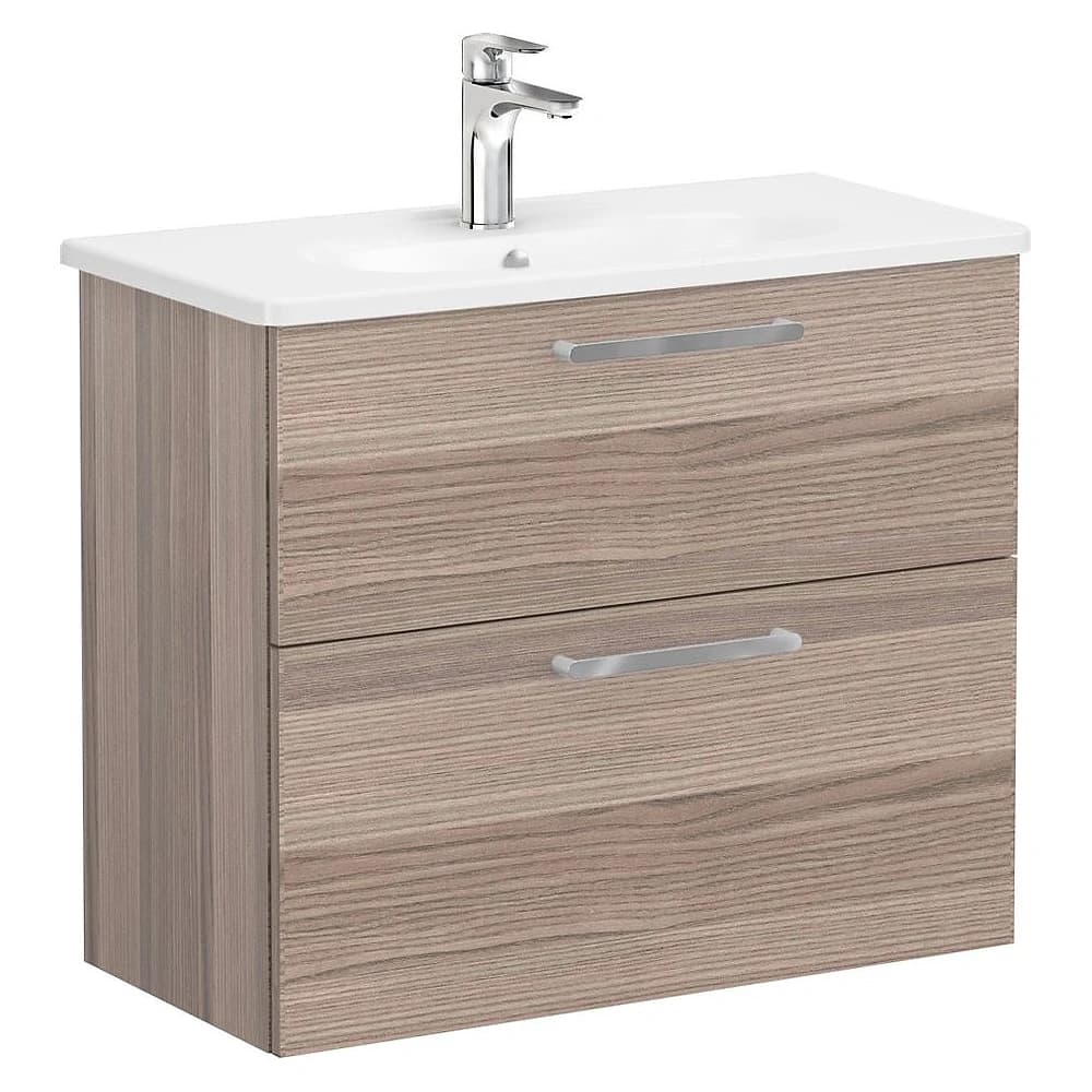 Vitra Root Flat 80 Cm Cordoba İki Çekmeceli Yuvarlak Lavabolu Lavabo Dolabı