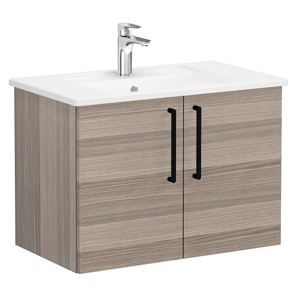 Vitra Root Flat 80 Cm Cordoba İki Kapaklı Köşeli Lavabolu Lavabo Dolabı