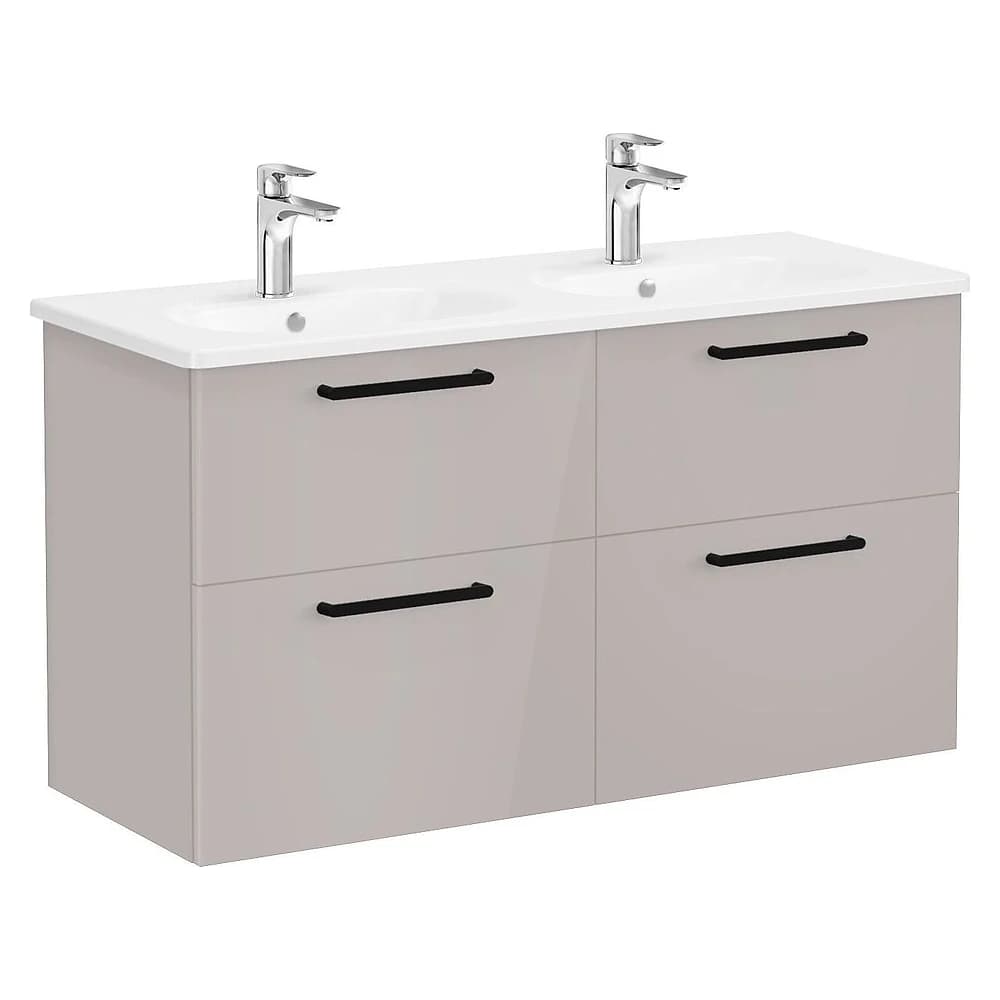 Vitra Root Flat 120 Cm Parlak Sahra Beji Dört Çekmeceli Yuvarlak Lavabolu Lavabo Dolabı