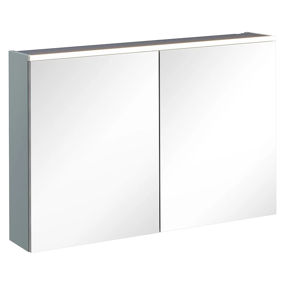 Vitra Core 100 Cm Mat Fiyord Yeşili Aydınlatmalı Dolaplı Ayna