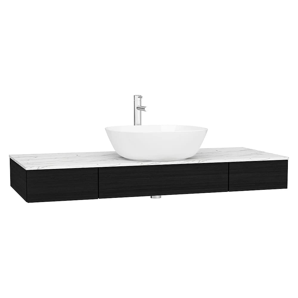 Vitra Origin 120 Cm Hareli Siyah Meşe İki Çekmeceli Orta Sifonlu Tezgah Ünitesi