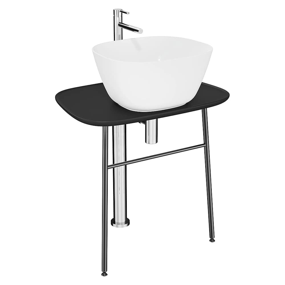 Vitra Plural 70 Cm Mat Siyah Tezgahlı Ayaklı Tezgah Ünitesi