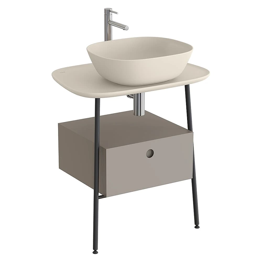 Vitra Plural 70 Cm Mat Soft Bej Mat Kum Beji Tezgahlı Asma Tezgah Ünitesi