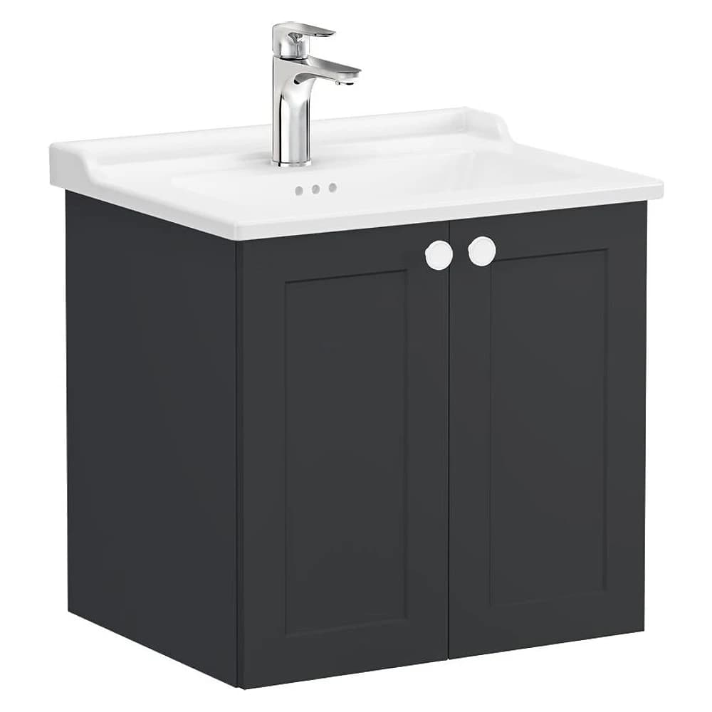 Vitra Root Classic 60 Cm Mat Grafit İki Kapaklı Lavabo Dolabı