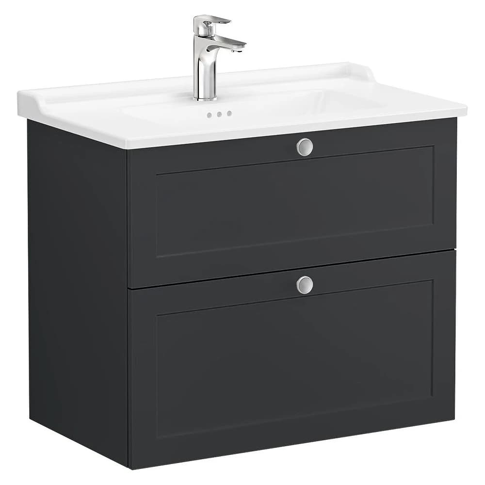 Vitra Root Classic 80 Cm Mat Grafit İki Çekmeceli Lavabo Dolabı