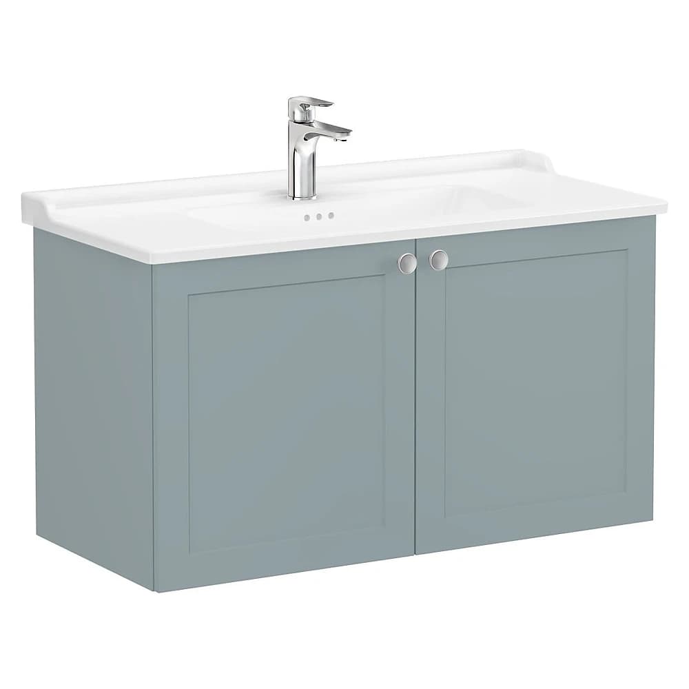 Vitra Root Classic 100 Cm Mat Fiyord Yeşili İki Kapaklı Lavabo Dolabı