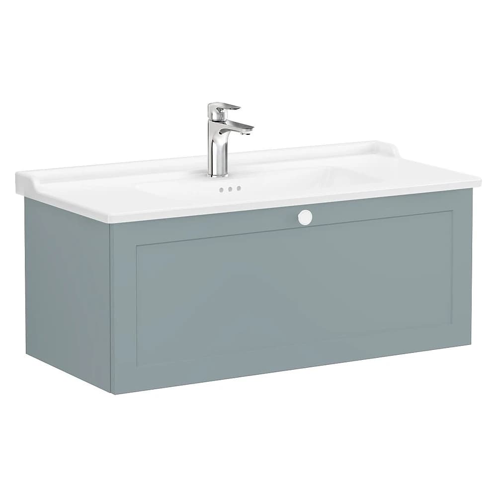 Vitra Root Classic 100 Cm Mat Fiyord Yeşili Tek Çekmeceli Lavabo Dolabı