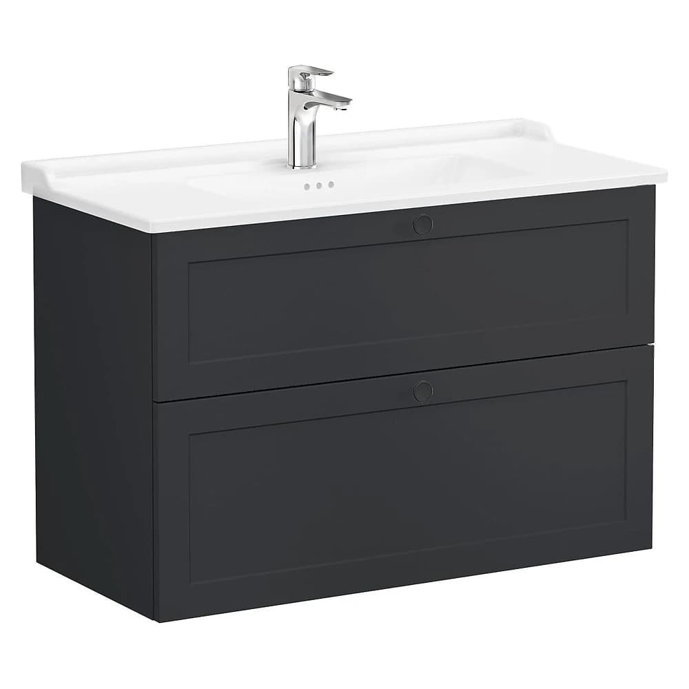Vitra Root Classic 100 Cm Mat Grafit İki Çekmeceli Lavabo Dolabı