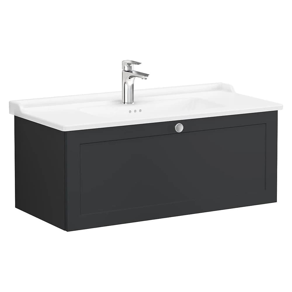 Vitra Root Classic 100 Cm Mat Grafit Tek Çekmeceli Lavabo Dolabı