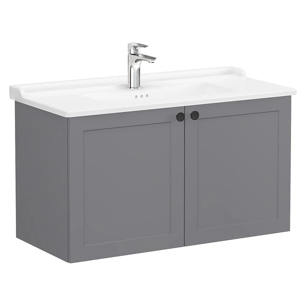 Vitra Root Classic 100 Cm Mat Gri İki Kapaklı Lavabo Dolabı