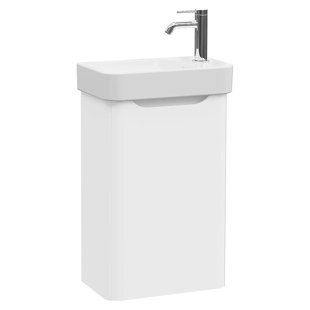 Vitra Integra Round 45 Cm Mat Beyaz Tek Kapaklı Dar Sağ Lavabo Dolabı