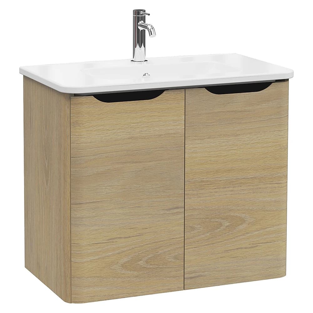 Vitra Integra Round 80 Cm Altın Meşe İki Kapaklı Lavabo Dolabı