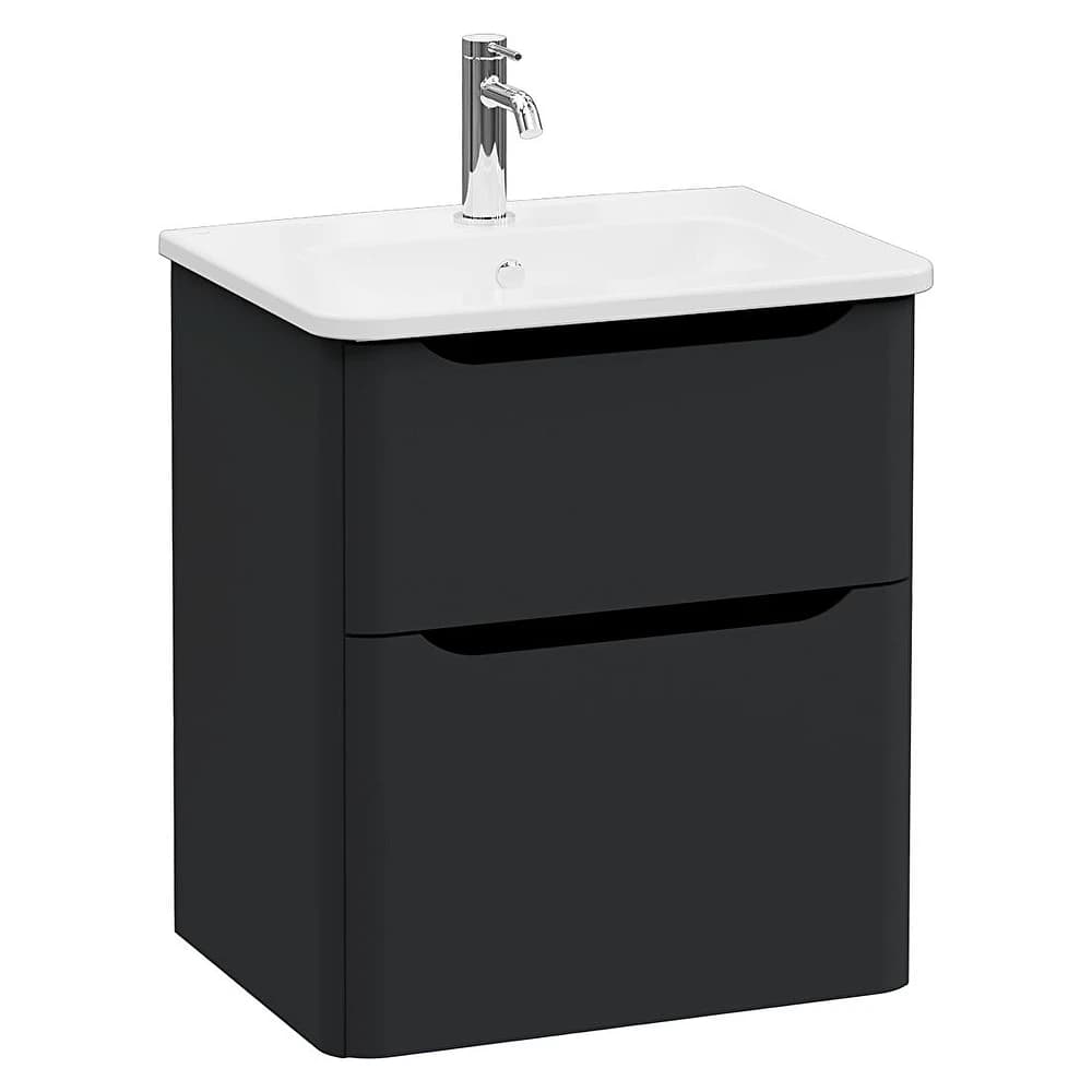 Vitra Integra Round 60 Cm Mat Grafit İki Çekmeceli Lavabo Dolabı