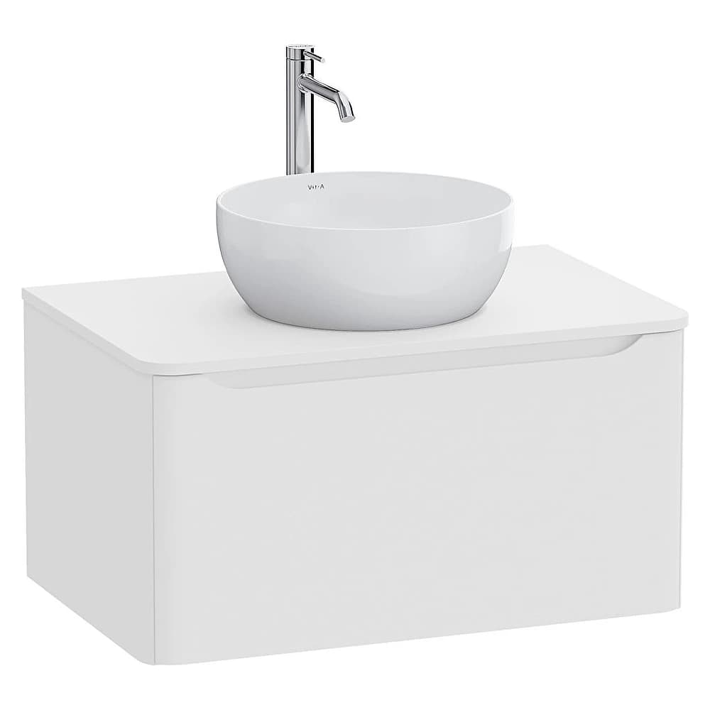 Vitra Integra Round 80 Cm Mat Beyaz Tek Çekmeceli Lavabosuz Lavabo Dolabı