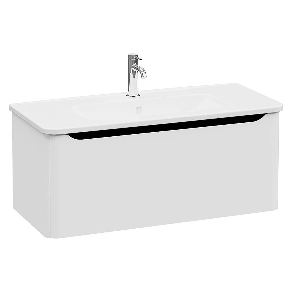 Vitra Integra Round 100 Cm Mat Açık Gri Tek Çekmeceli Lavabo Dolabı