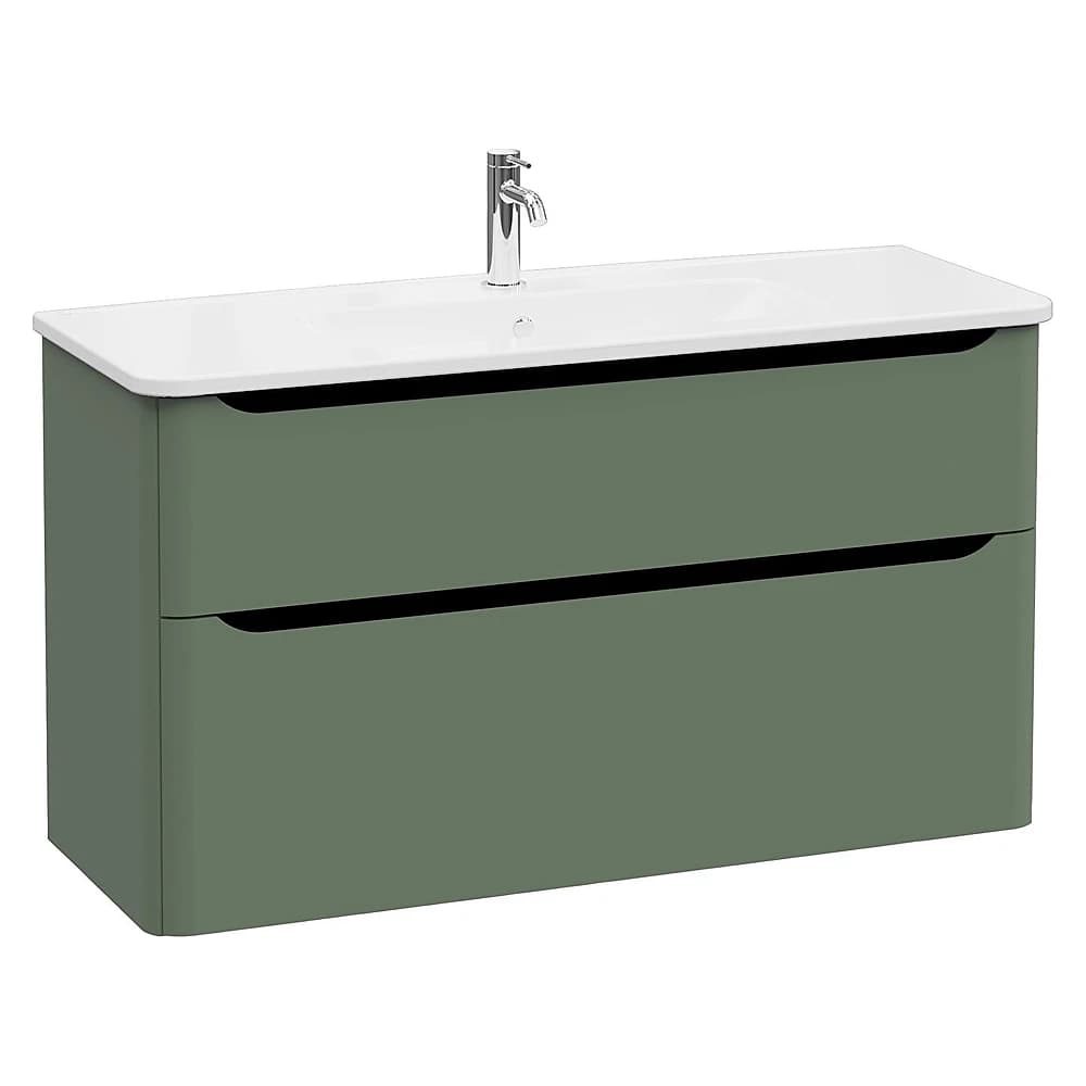 Vitra Integra Round 120 Cm Mat Yeşil İki Çekmeceli Lavabo Dolabı
