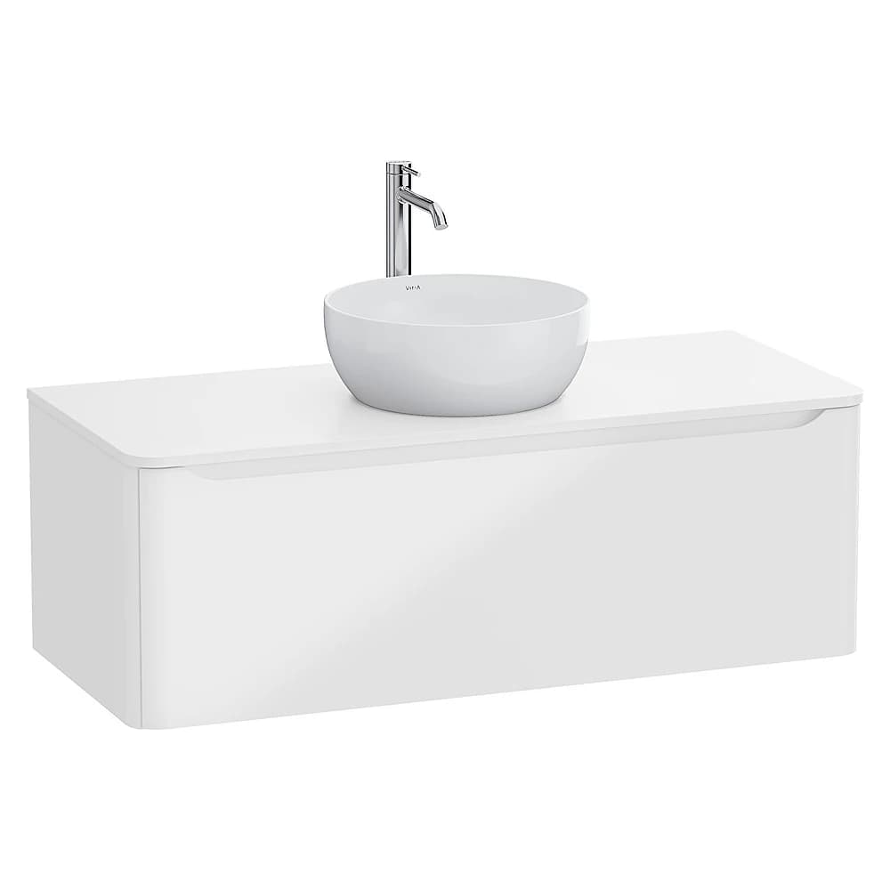 Vitra Integra Round 120 Cm Parlak Beyaz Tek Çekmeceli Lavabosuz Lavabo Dolabı