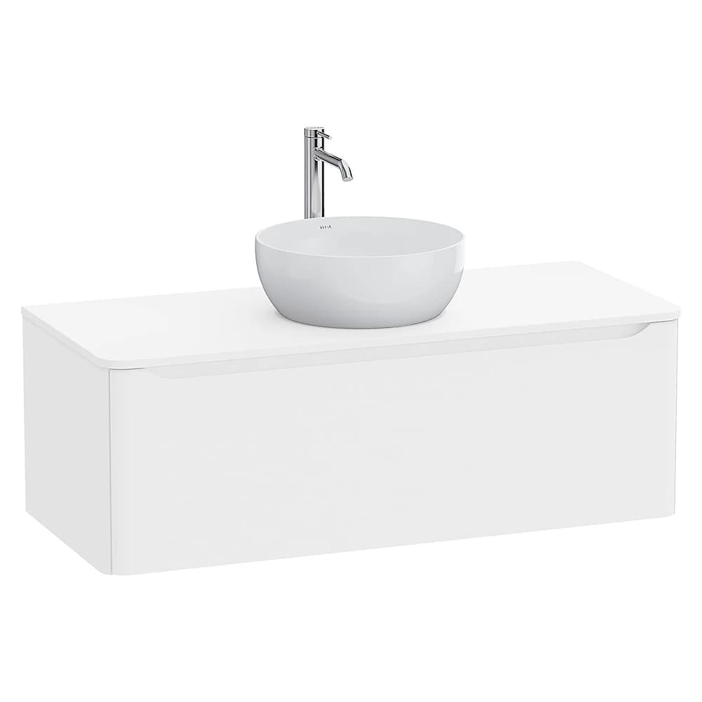 Vitra Integra Round 120 Cm Mat Beyaz Tek Çekmeceli Lavabosuz Lavabo Dolabı