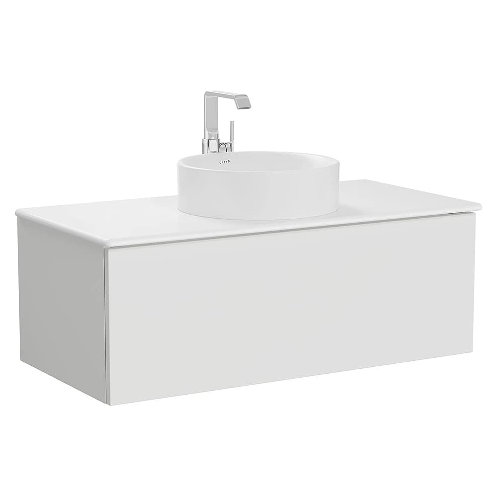 Vitra Metropole Pure 100 Cm Mat Açık Gri Tek Çekmeceli Lavabo Dolabı