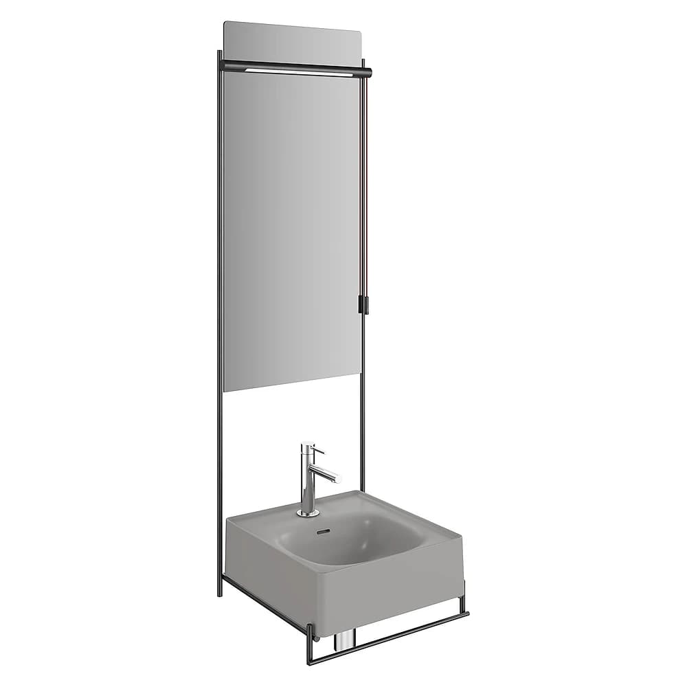 Vitra Equal 40 Cm Gri Gri Lavabolu Havluluklu Lavabo Ünitesi