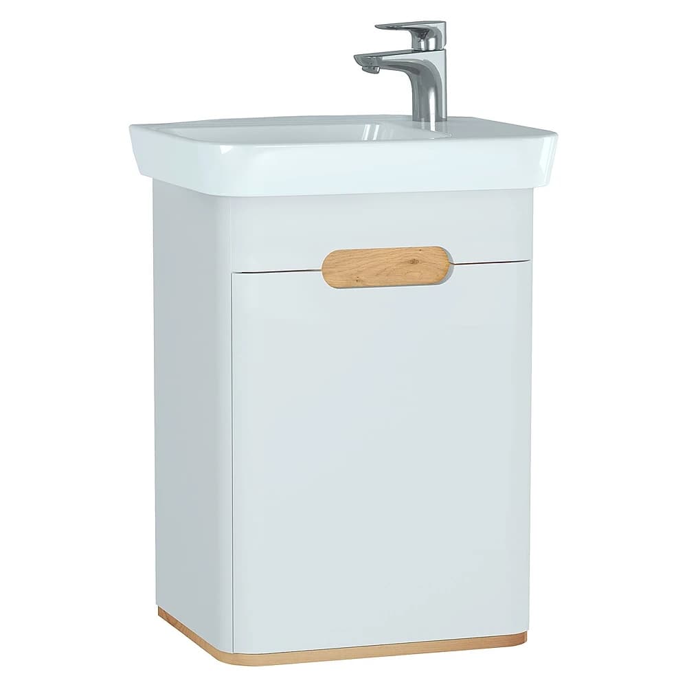 Vitra Sento 50 Cm Mat Beyaz Tek Kapaklı Aydınlatmalı Dar Sağ Lavabo Dolabı