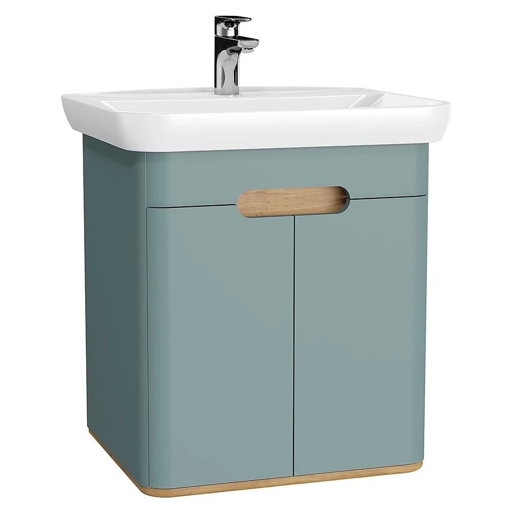 Vitra Sento 65 Cm Mat Fiyord Yeşili İki Kapaklı Aydınlatmalı Lavabo Dolabı