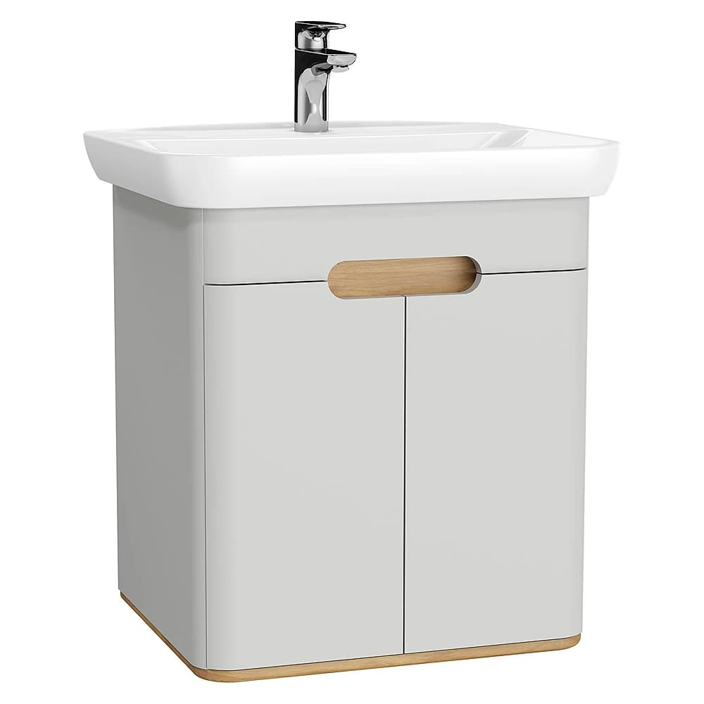 Vitra Sento 65 Cm Mat Açık Gri İki Kapaklı Aydınlatmalı Lavabo Dolabı
