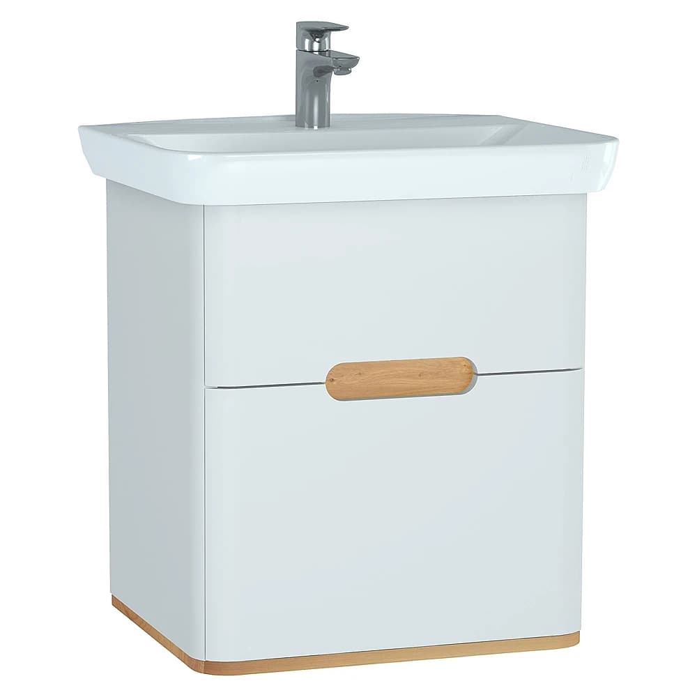 Vitra Sento 65 Cm Mat Beyaz İki Çekmeceli Aydınlatmalı Lavabo Dolabı