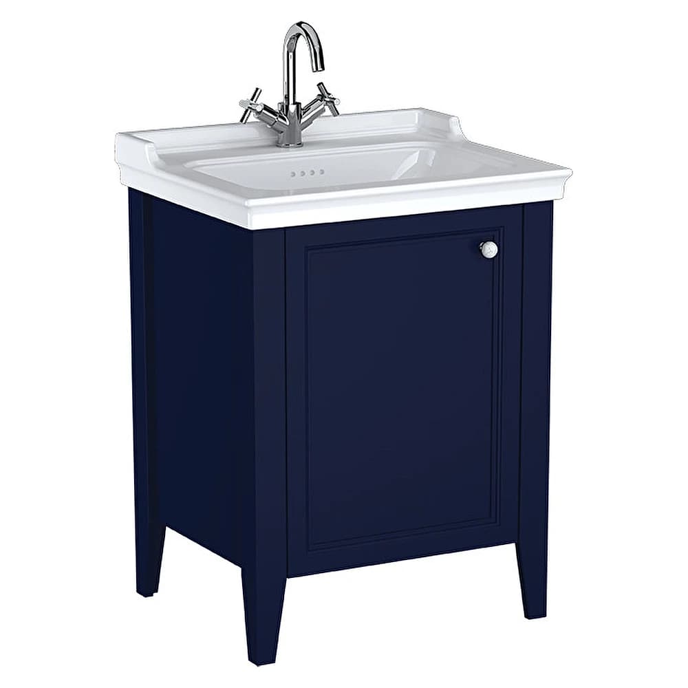 Vitra Valarte Neo 65 Cm Çelik Mavisi Tek Kapaklı Etajerli Lavabolu Sol Lavabo Dolabı