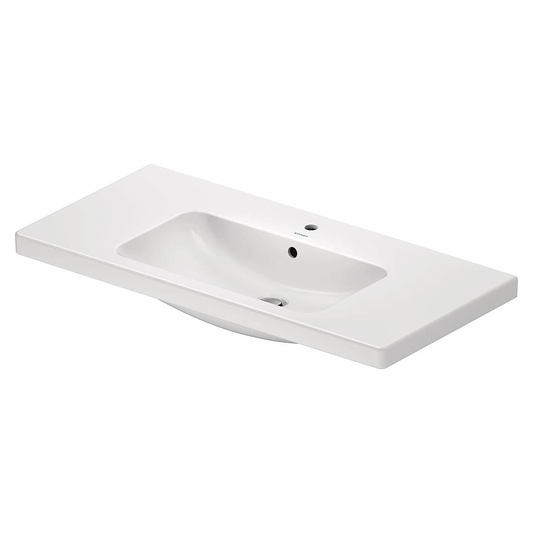 Duravit D-Code 100 Cm Beyaz Parlak Tek Armatür Delikli Lavabo