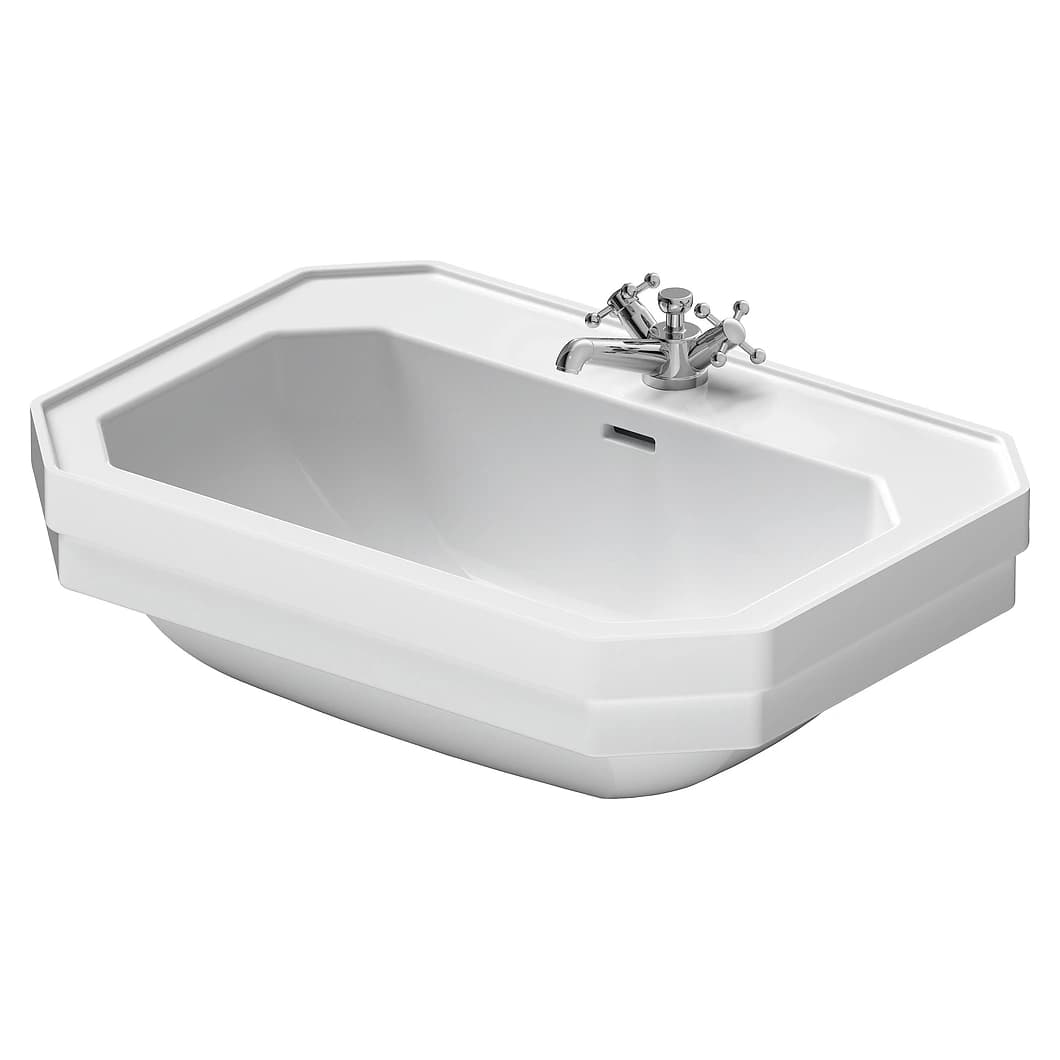 Duravit 1930 70 Cm Beyaz Parlak Tek Armatür Delikli Lavabo