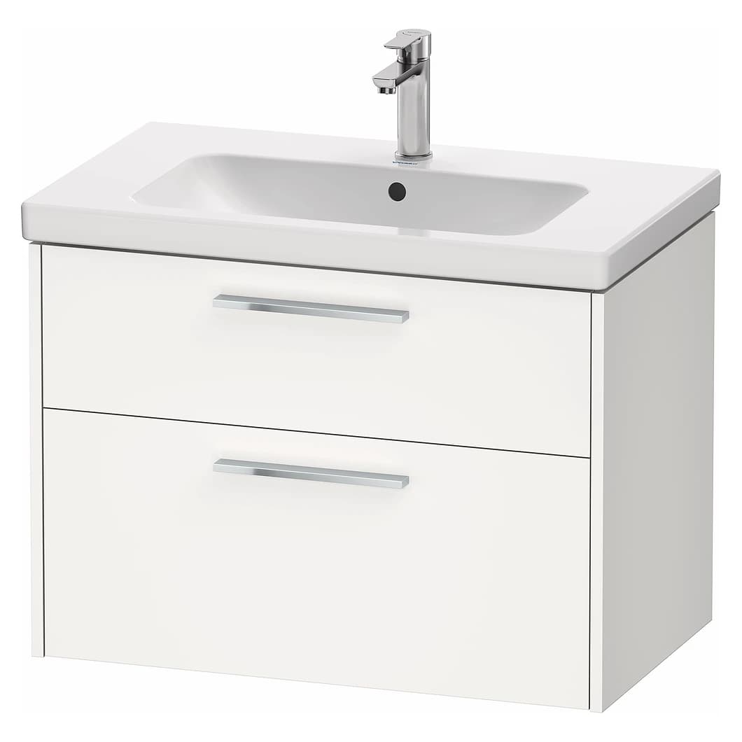Duravit D-Code 80 Cm Mat Beyaz İki Çekmeceli Krom Kulplu Lavabo Dolabı