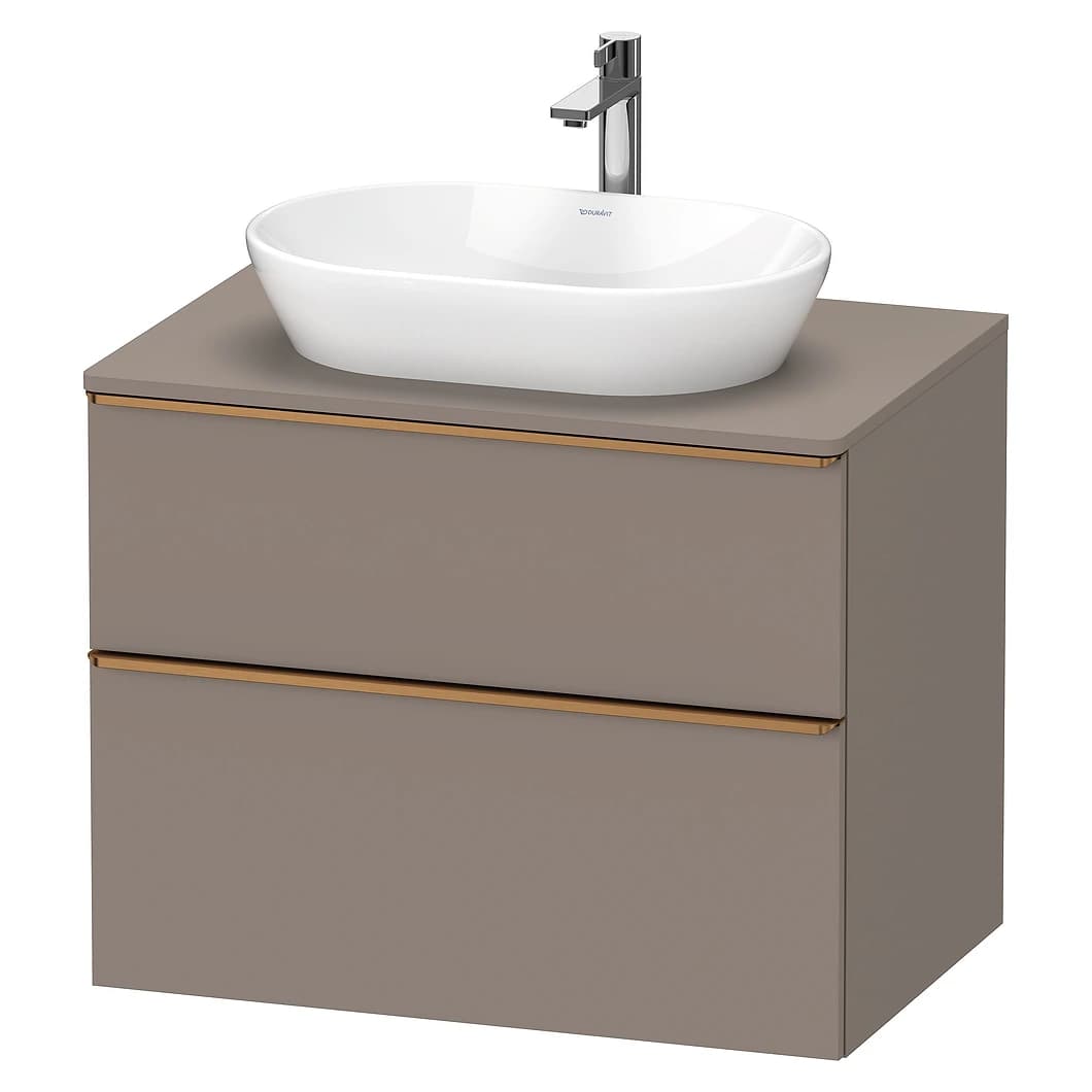 Duravit D-Neo 80 Cm Mat Bazalt İki Çekmeceli Bronz Kulplu Lavabo Dolabı
