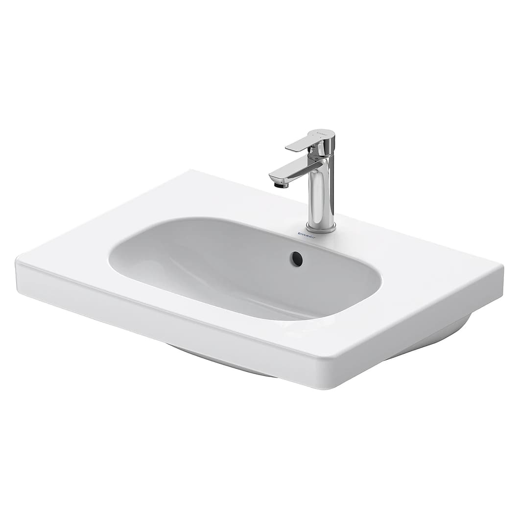 Duravit D-Code 65 Cm Beyaz Tek Armatür Delikli Lavabo
