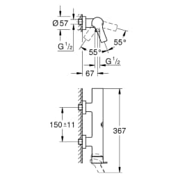 Grohe Allure Fırçalı Bronz Sıva Üstü Duş Bataryası görsel 2