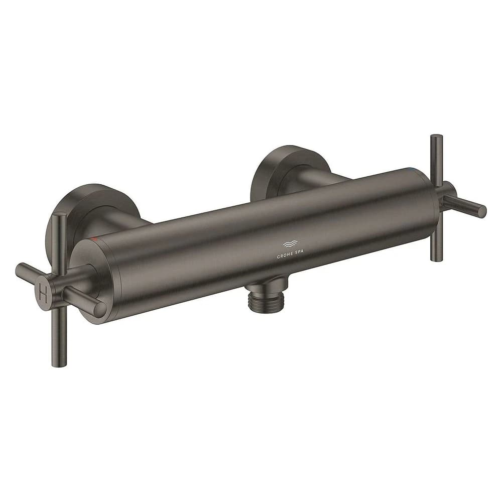 Grohe Atrio Fırçalı Antrasit Çift Volanlı Duş Bataryası