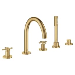 Grohe Atrio Fırçalı Altın Çapraz Volanlı Küvet Bataryası görsel 1