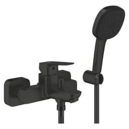 Grohe Cubeo Siyah El Duşlu Sıva Üstü Banyo Bataryası görsel 1